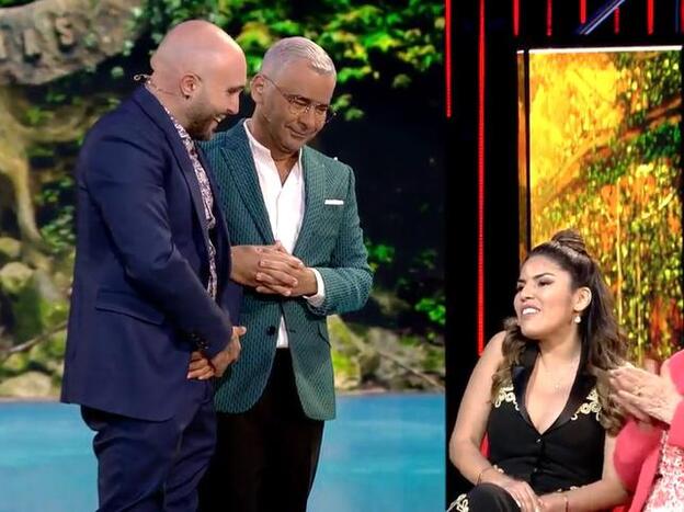 Kiko Rivera, Jorge Javier Vázquez y Chabelita durante la gala 1 de 'Supervivientes'.