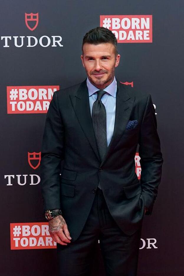 David Beckham durante su paso por Madrid para presentar la nueva colección de relojes de la firma Tudor./D.r.