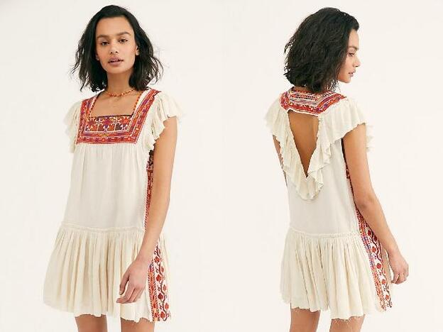 Vestido Day Glow Mini Dress de Free People. (113,92 euros).