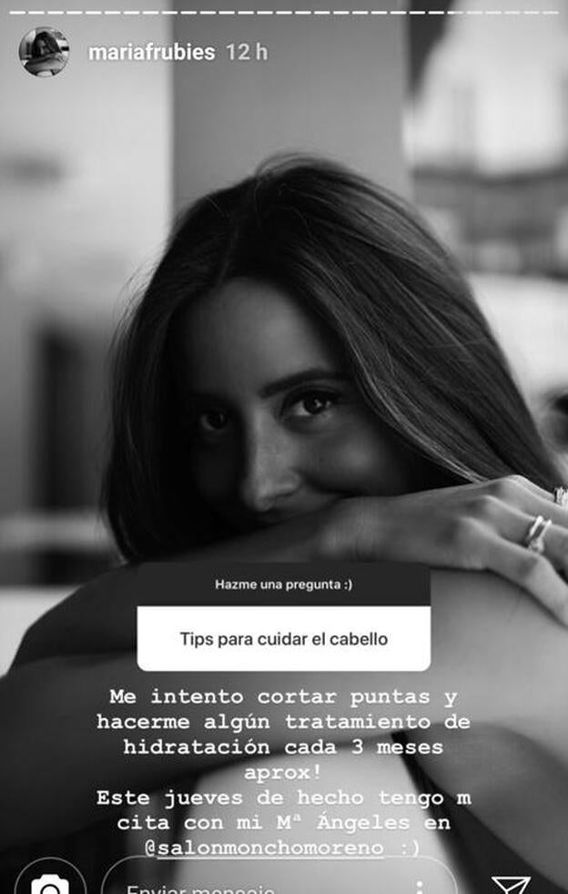 María Fernández-Rubíes ha revelado en Instagram stories sus cuidados en el pelo para conseguir un pelazo sano, brillante y perfecto.