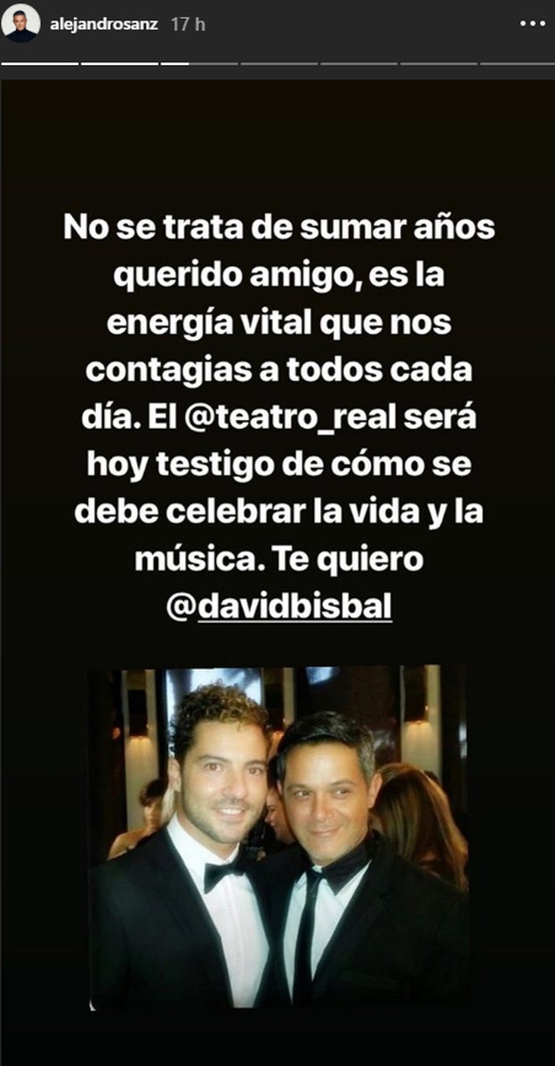 Felicitación de Alejandro Sanz a David Bisbal.