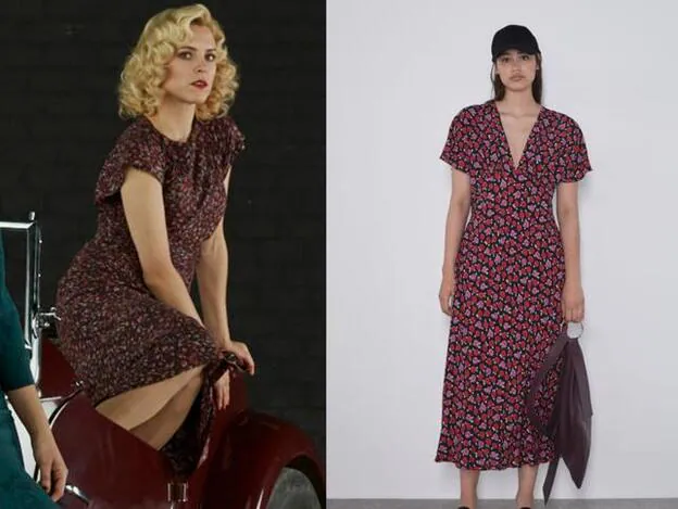 El vestido de flores que lleva Ángeles (Maggie Civantos) lo hay similar en Zara.
