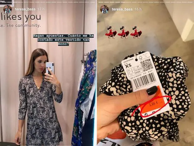 Teresa Bass ha compartido este vestido rebajado de Mango en sus recientes stories de Instagram.