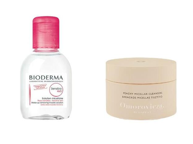 1. Sensibio H2O Agua Micelar tamaño viaje de Bioderma (6,50 €). 2. Discos desmaquillantes Peachy Micellar Cleansers de Oronovicza (45 €).