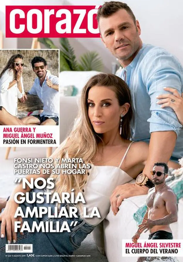 Fonsi Nieto y Marta Castro, portada de la revista 'Corazón'./dr.