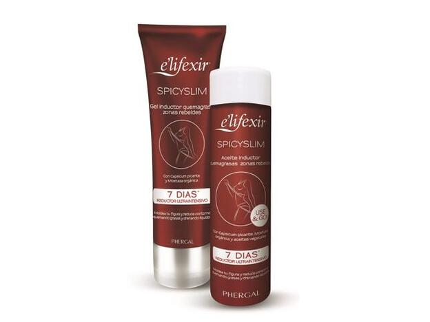 Spicyslim Gel Fresco (16,10 €) y Aceite Seco Use & Go (19,90 €) de E’Lifexir.