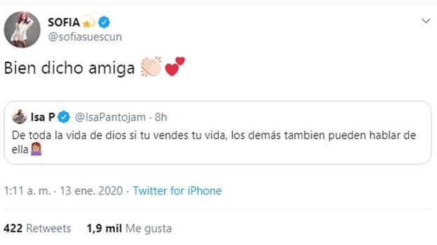 Sofía Suescun sorprende a sus seguidores.