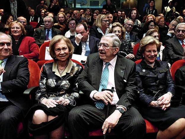 La Reina Sofía en la presentación de los diarios./agencias