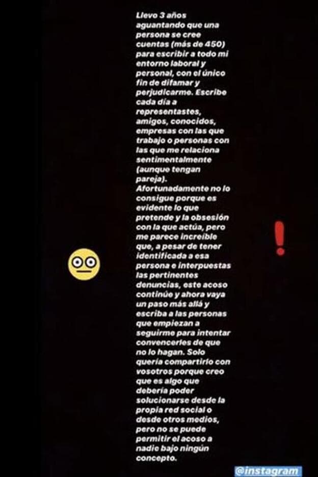 Este es el texto de denuncia que ha compartido Rodri Fuertes en Instagram.