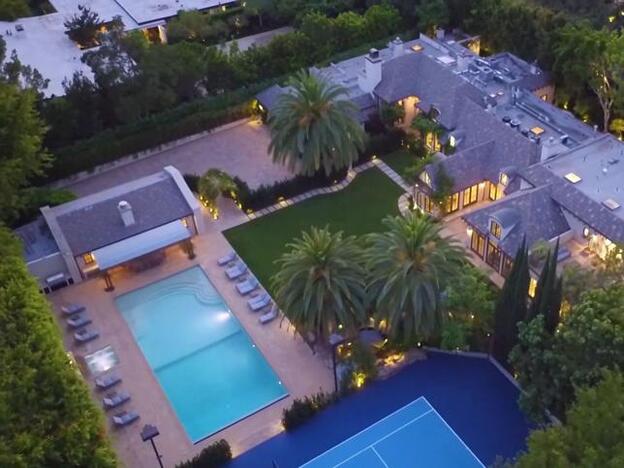 Vista aérea de esa casa que ya es de los Bieber.