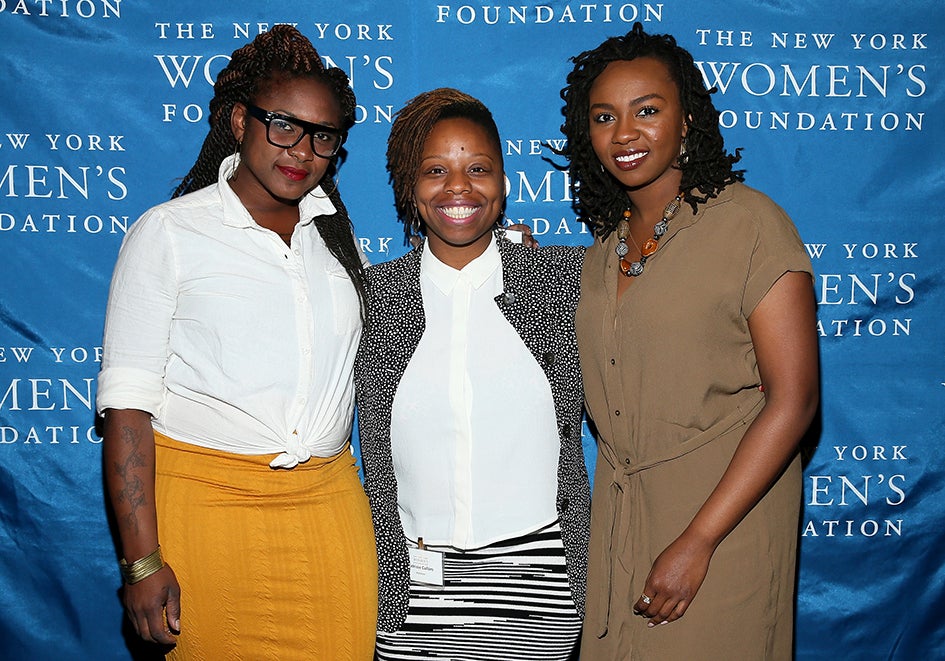 NEW YORK, NY - MAY 14:  (L-R) CWB honorees Alicia Garza, Patrisse Cullors and Opal Tometi attend The New York Women's Foundation Celebrating Women Breakfast at Marriott Marquis Hotel on May 14, 2015 in New York City.  (Photo by Jemal Countess/Getty Images for The New York Women's Foundation)/black lives matter