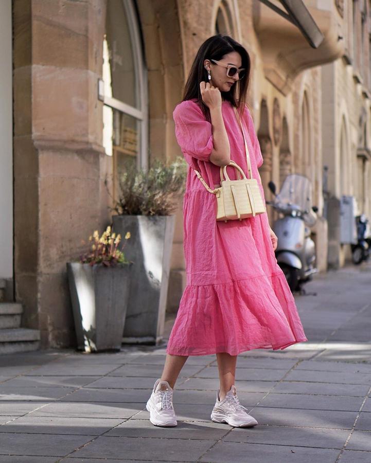 Vestido de organza rosa