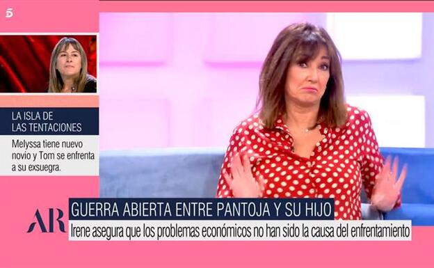 Ana Rosa durante esa reflexión sobre Irene Rosales.