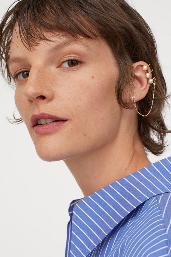 Pendientes ear cuff con perlas de H&M: 4,99 euros