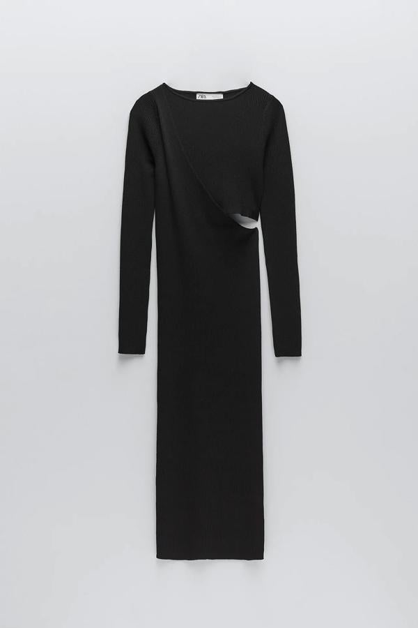 Vestido de punto negro ajustado: 29,95 euros