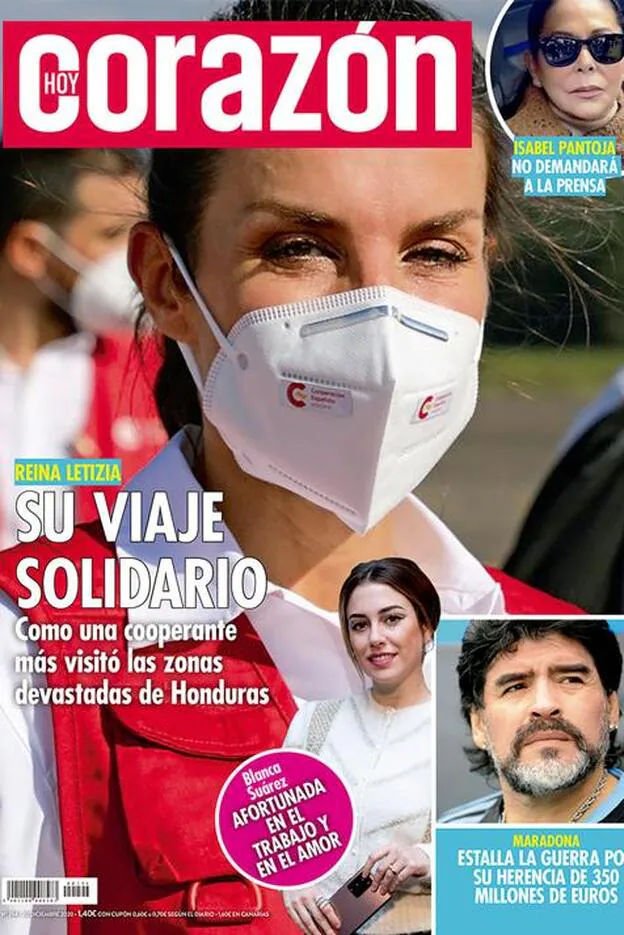 La Reina Letizia en su viaje a Honduras, portada de 'Hoy Corazón'./dr.