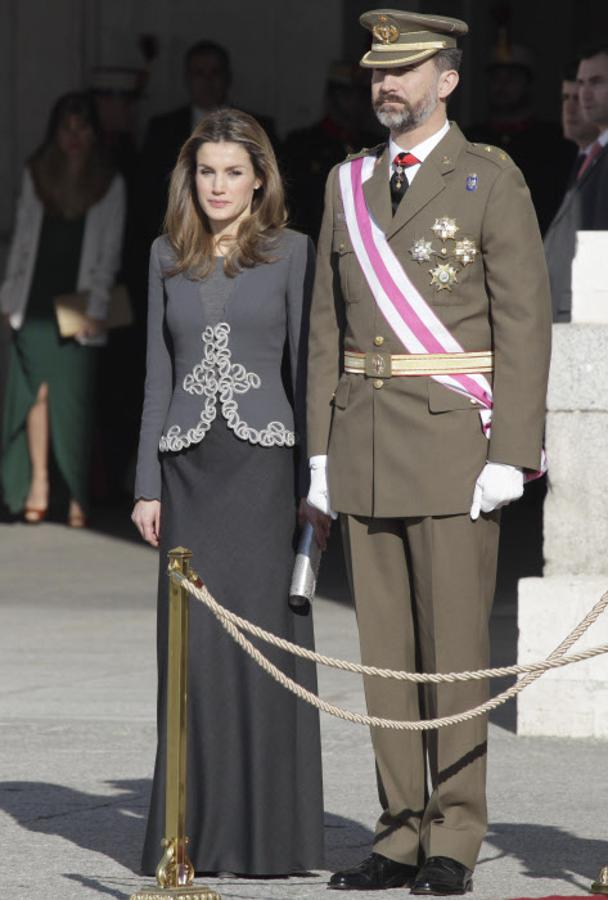 El vestido de doña Letizia en la Pascua Militar de 2013