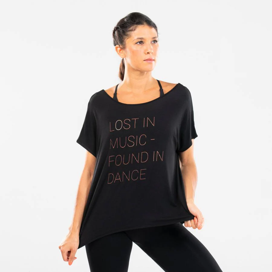 Camiseta de danza moderna vaporosa con grafismo, de Decathlon