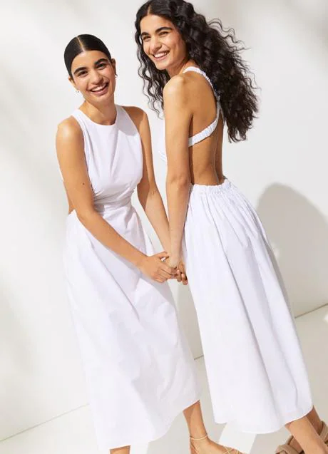 Vestido blanco midi con la espalda descubierta, el imprescindible del verano que Mango, Zara y H&M | Mujer Hoy