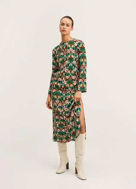 Los vestidos mini o midi estampados super favorecedores de Mango que  arrasan en Instagram y quedan ideales con botas altas | Mujer Hoy