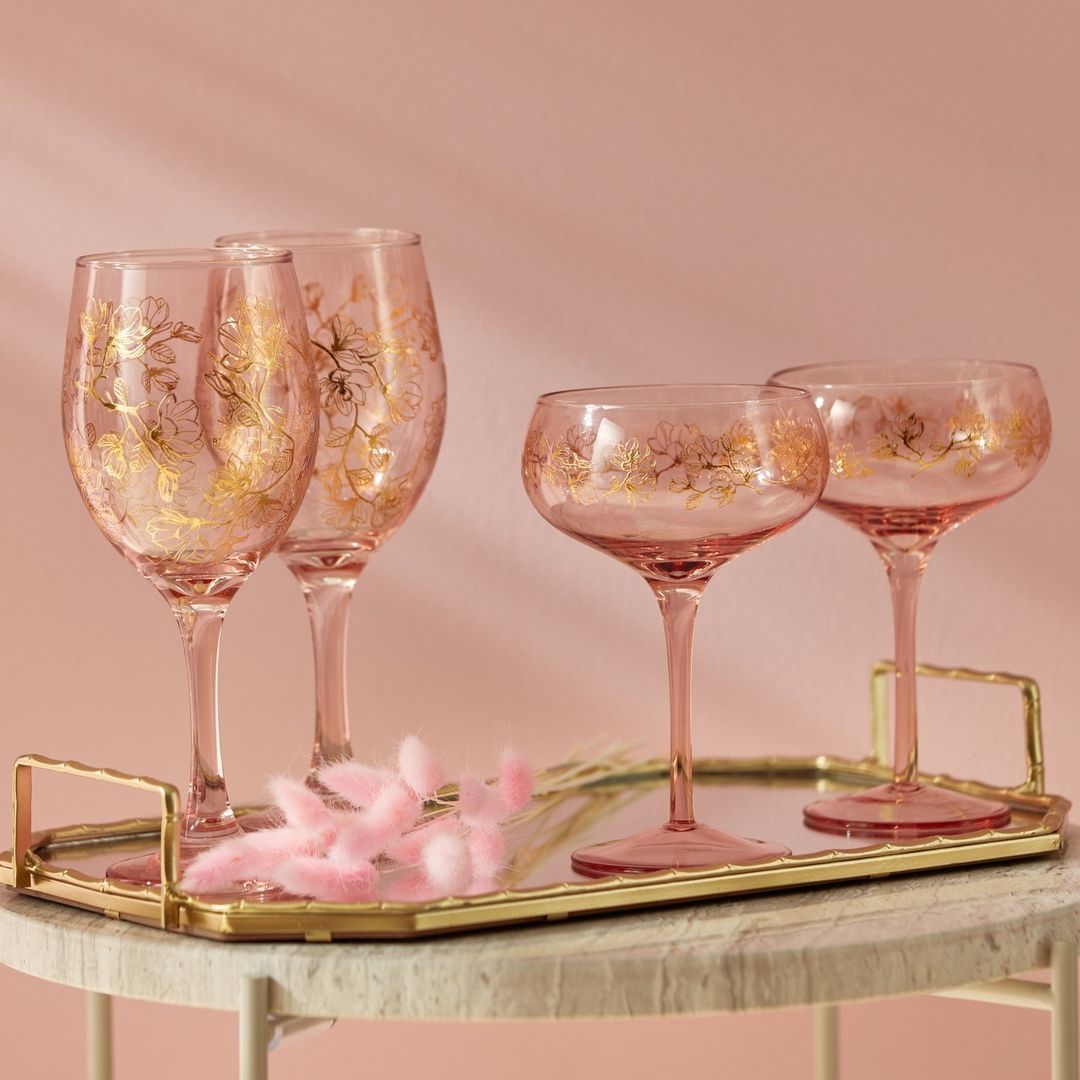 Cristalería rosa de Primark Home