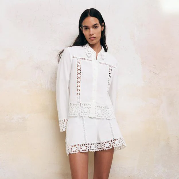 El conjunto bordado crochet de Zara no han llevar las españolas desde que comenzara el calor Mujer Hoy