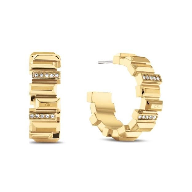 Pendientes dorados de Calvin Klein, 109€.