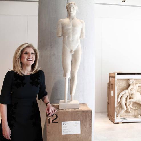 Arianna Huffington, en el Museo de la Acrópolis, en 2014.