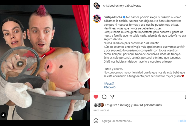 Cristina Pedroche y Dabiz confirman su embarazo en Instagram.