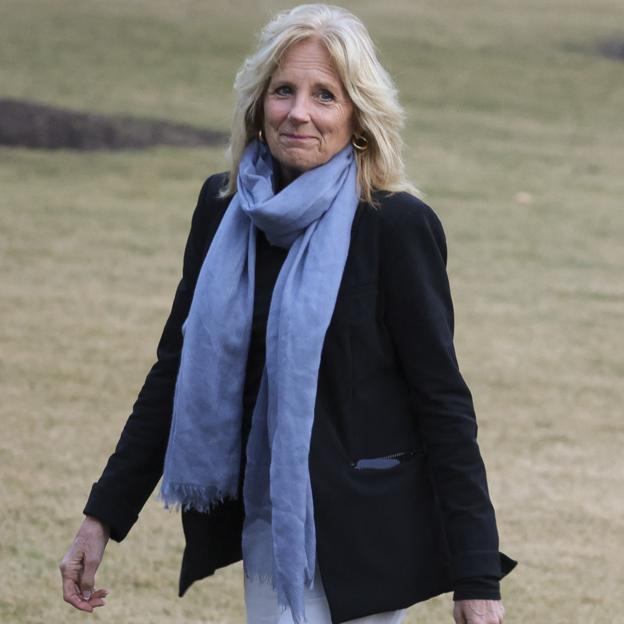 Jill Biden a su regreso de las vacaciones de Navidad.