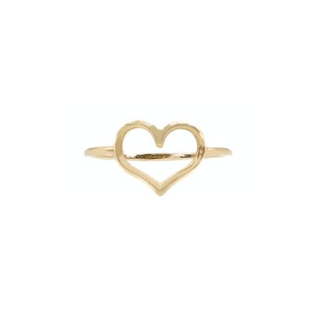 Anillo con forma de corazón en oro de Platonic.