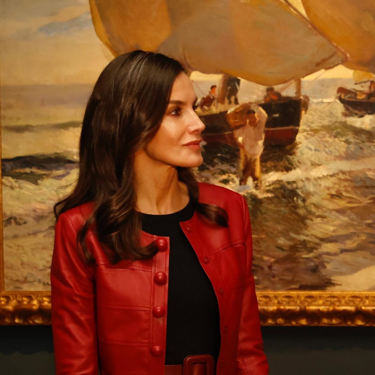 La reina Letizia en la inauguración de la exposición de Sorolla./casa real