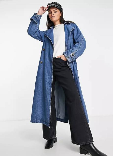 Trench denim cruzado de Asos