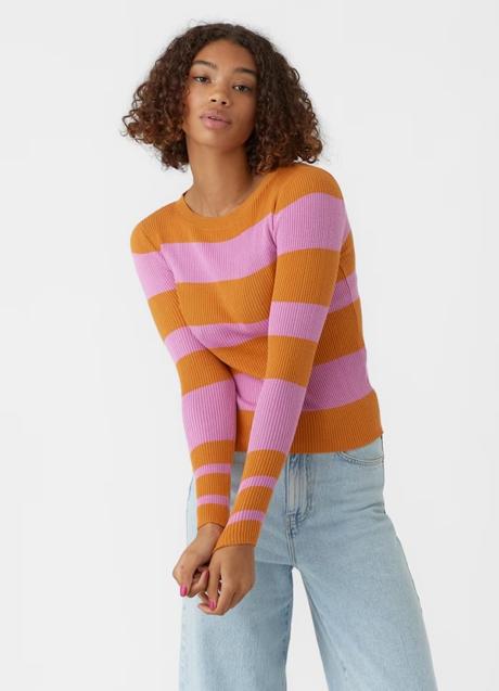 Jersey naranja y rosa de Vero Moda, 29,99€.