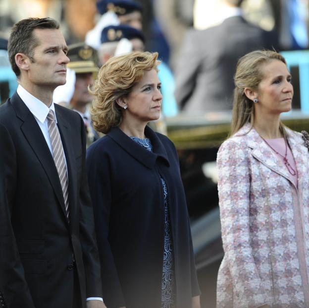 Iñaki Urdangarin, la infanta Cristina y la infanta Elena