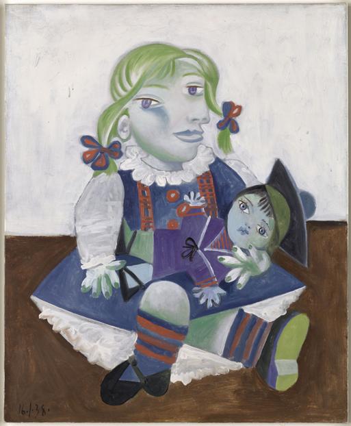 Pablo Picasso, Maya à la poupèe.1938. Óleo sobre lienzo 73,5 x 60 cm. MP170. Paris, Musée National Picasso. 