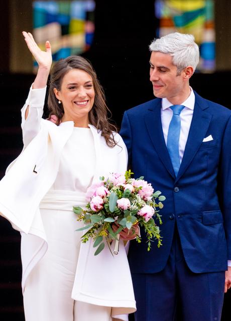 Alexandra de Luxemburgo y Nicolas Bagory a su salida del ayuntamiento. Foto: Gtres.