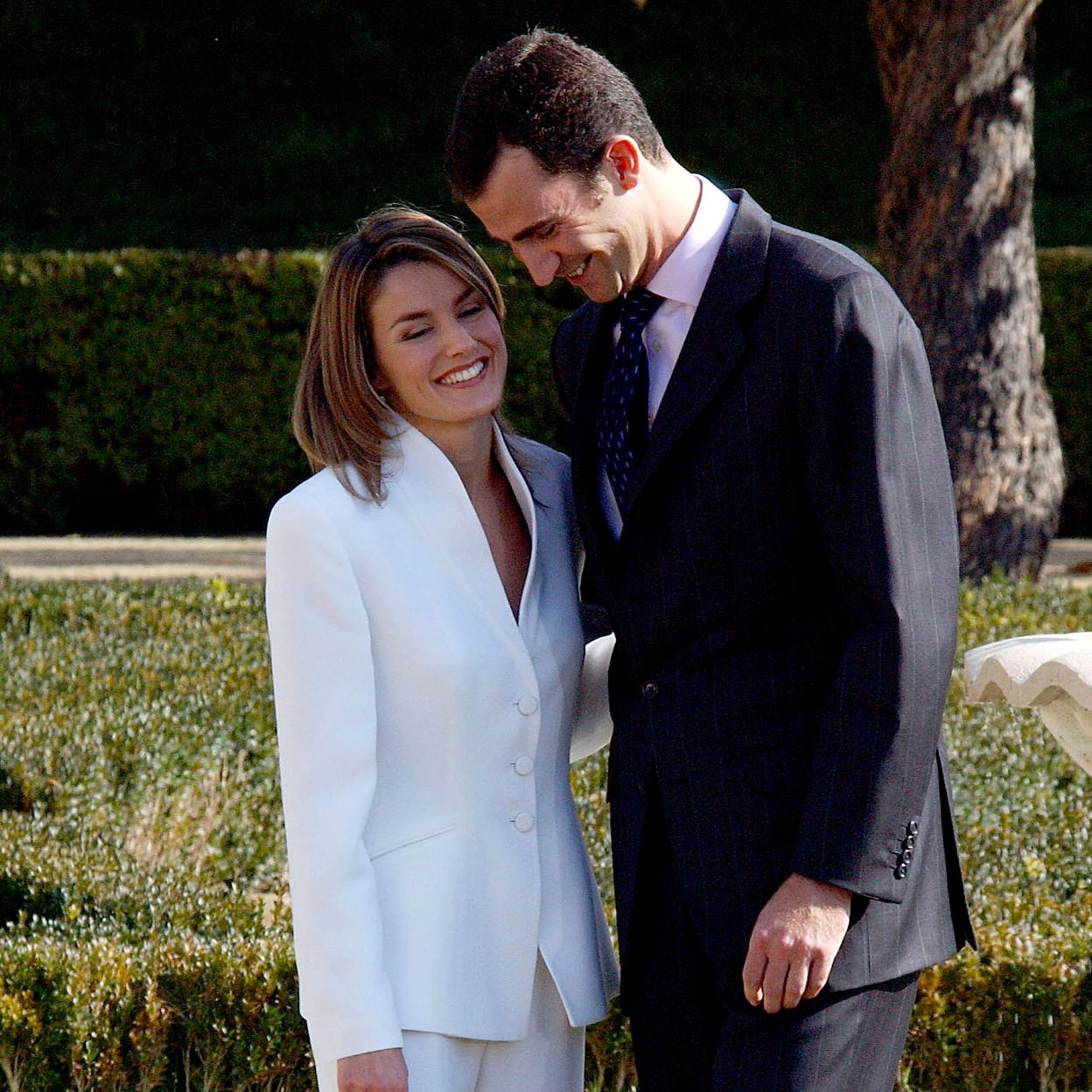 Letizia y Felipe, el día que anunciaron su compromiso./getty