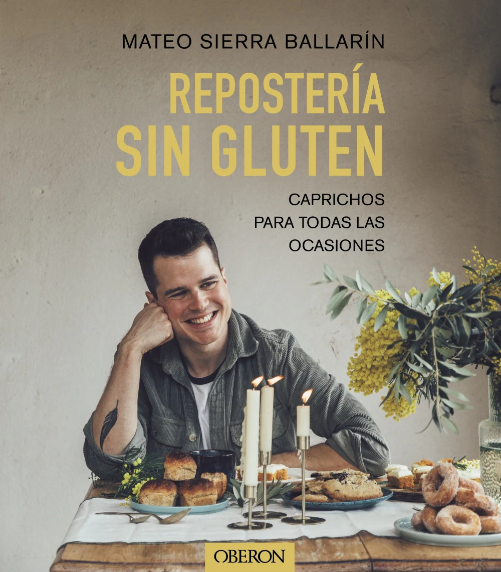 Portada del recetario de Mateo Sierra Ballarón, Repostería sin gluten. / Oberon