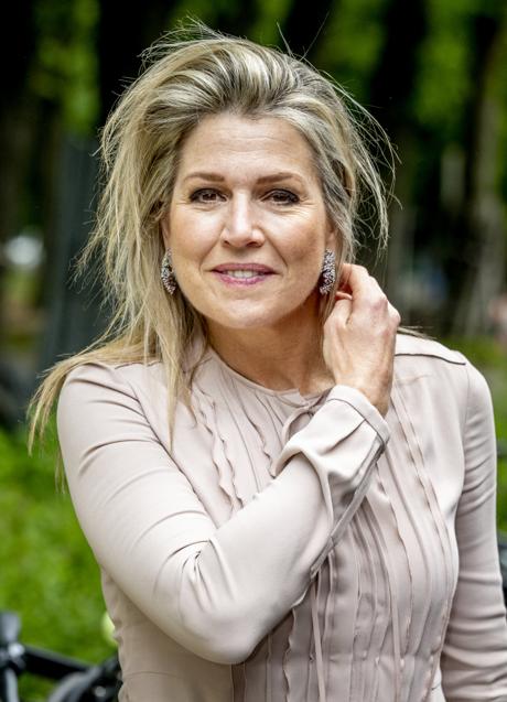 Máxima de Holanda con el pelo encrespado y seco.