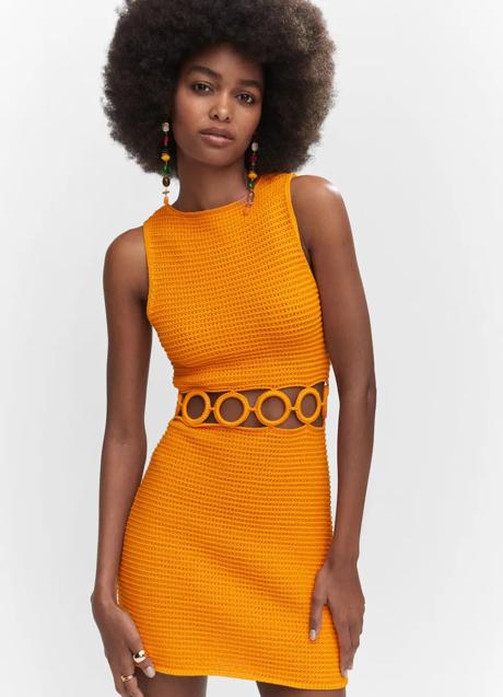 Vestido naranja de Mango (59,99 euros)