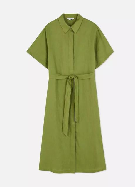 Vestido camisero en verde de Primark. Foto: Primark.