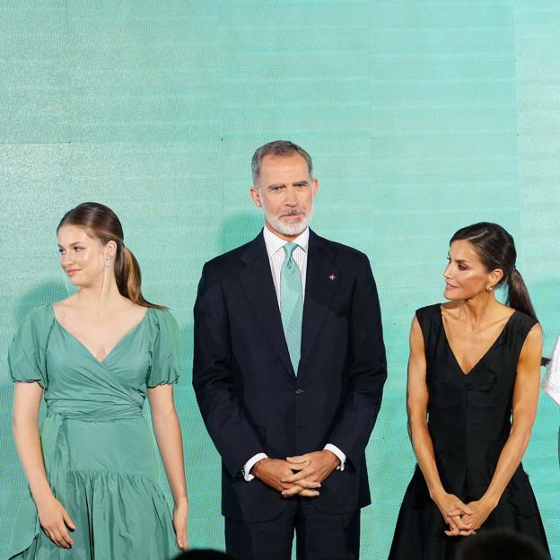 La princesa Leonor, el rey Felipe VI y la reina Letizia en la entrega de Premios Princesa de Girona 2023.