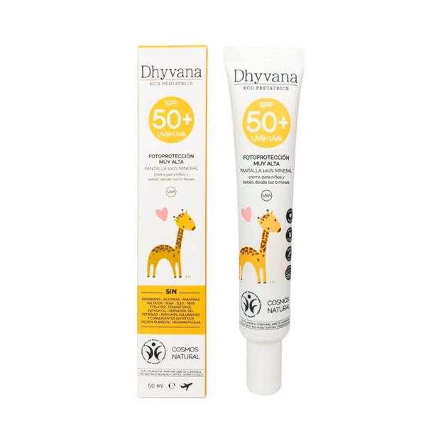 Fotoprotección SPF50+ de Dhyvana. Precio: 29,29 euros