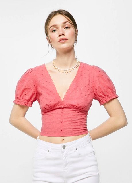 Blusa tono coral