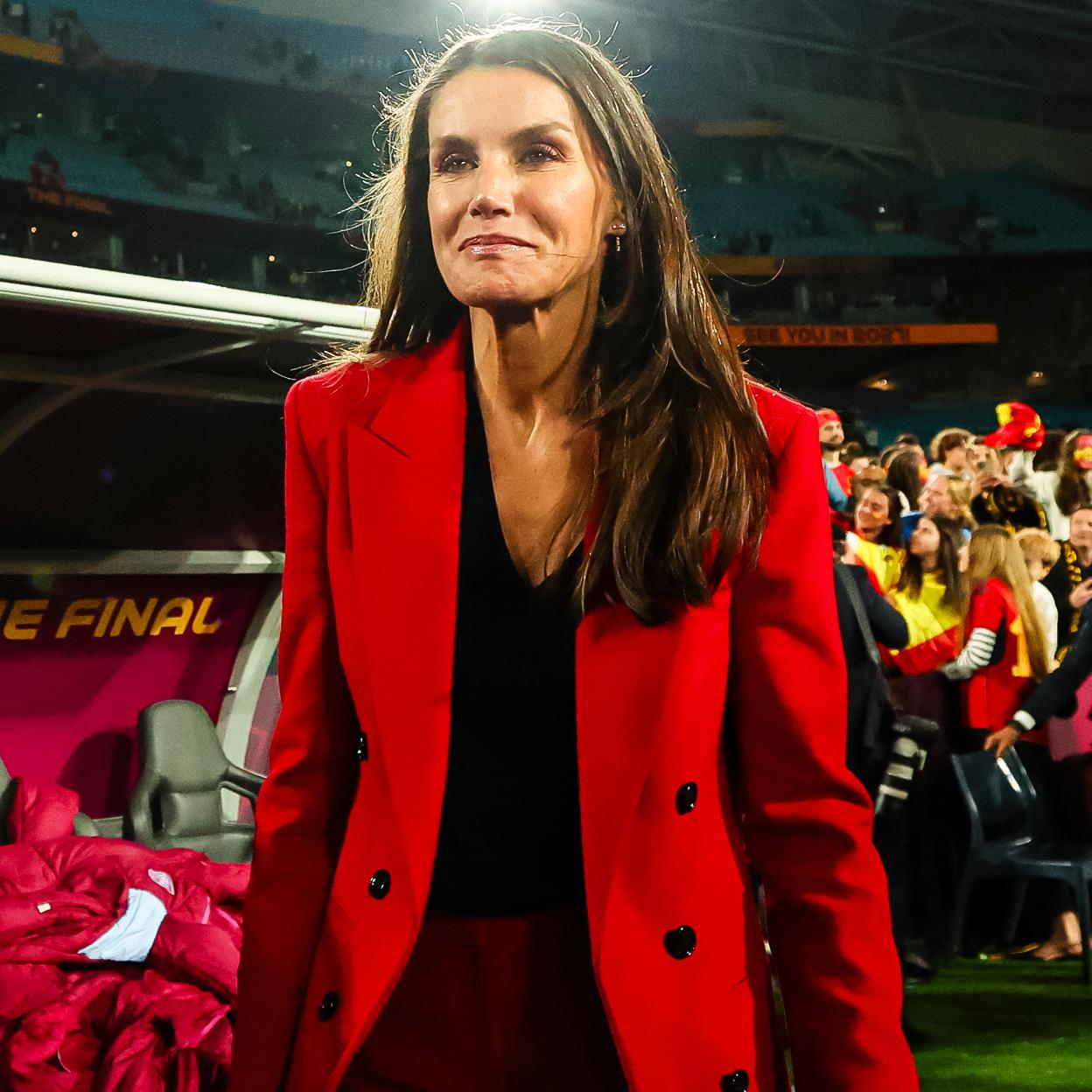 La reina Letizia se mostró exultante tras la victoria de la selección española de fútbol en el Mundial de Australia. /GETTY IMAGES