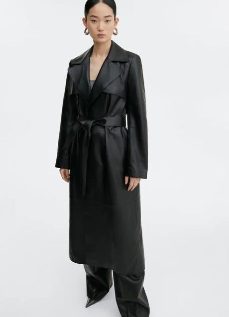 Trench de piel de Mango, 349,99 euros.