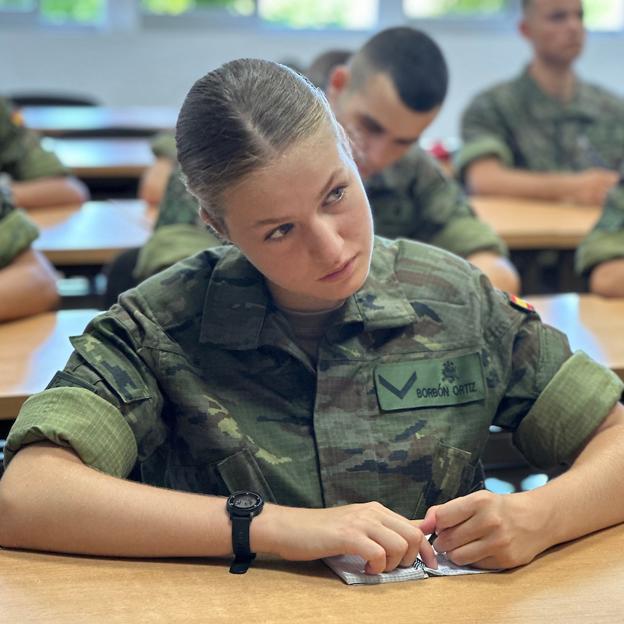 Una imagen de Leonor durante su formación en la Academia. 