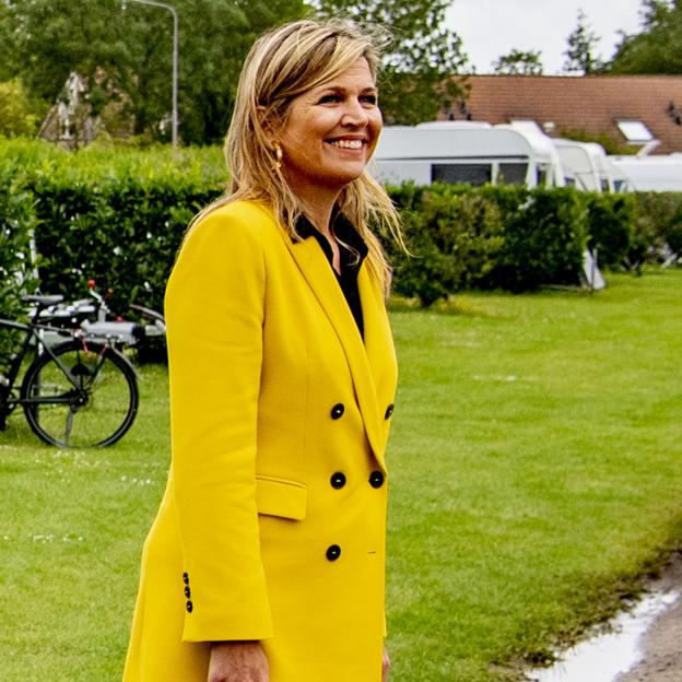 Máxima de Holanda con traje amarillo de Zara