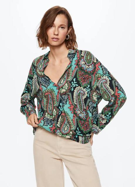 Camisa con estampado paisley relaxad-fit